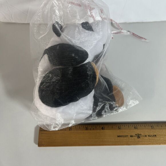 Panda Express Plush Bear Stuffed Animal Toy 2018 Black White 6" Sheer Bag - Picture 7 of 9